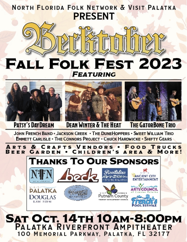NFFN and Visit Palatka Presents Becktoberfest Fall Folk Fest 2023
